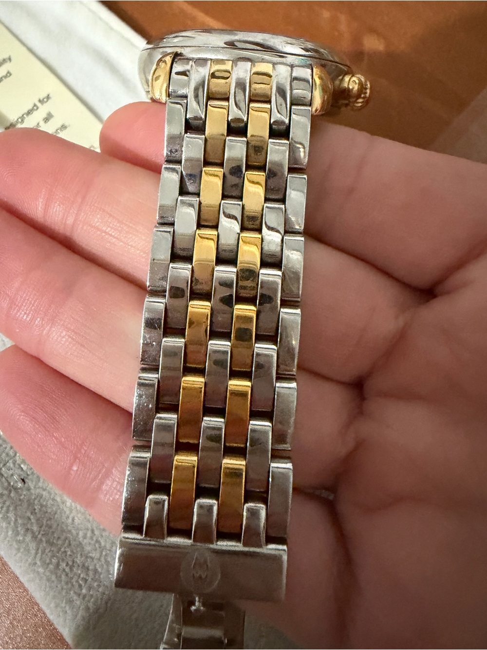 Michele Two-Tone Silver and Gold Chronograph Watch - Picture 5 of 7